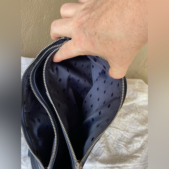 Kate Spade NY DAWN BREEZY MEDIUM SATCHE Navy Blue Crossbody Strap Nylon Bag - Picture 10 of 10